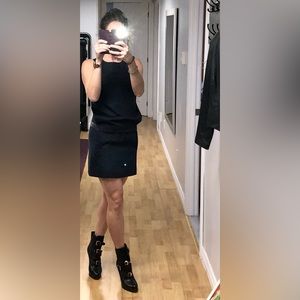 G-Star xs dress blue with black leather